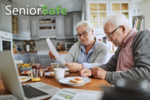 Senior couple reviewing finances