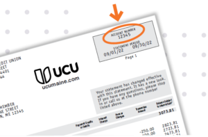 Example of account number on a paper statement.