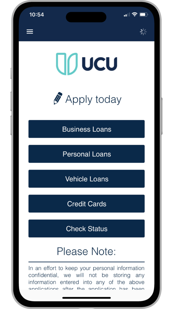Apply for a loan within the Mobile App.