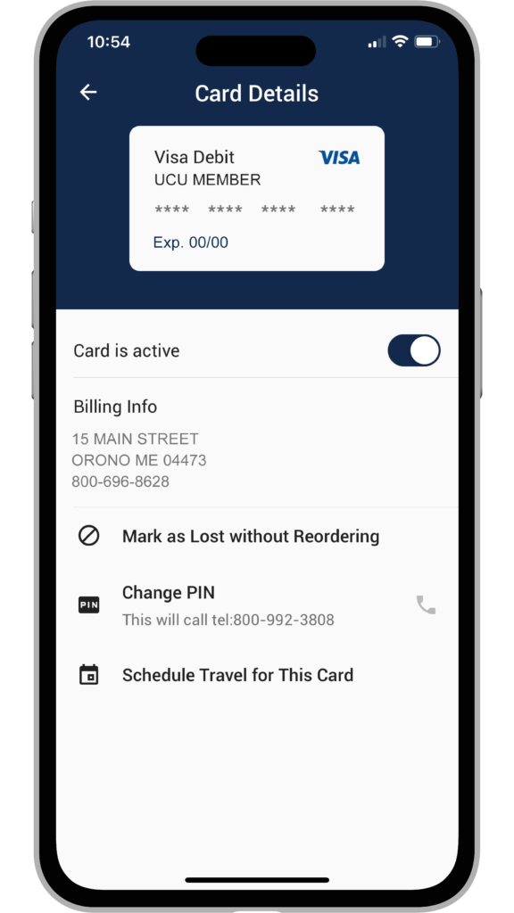Using Card Controls within the Mobile App