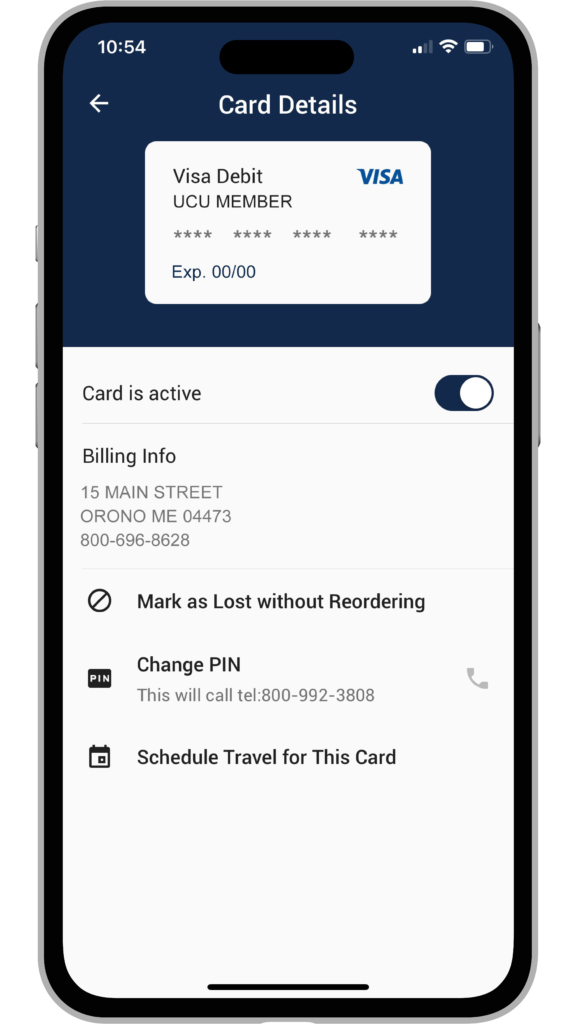 Using Card Controls within the Mobile App