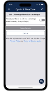 Edit your challenge question settings for each log in.