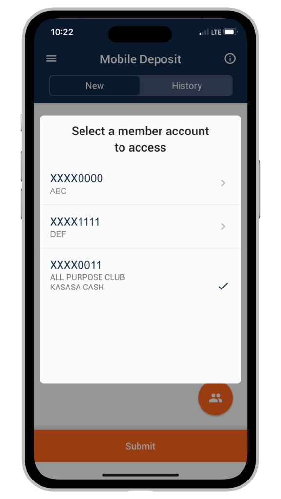 Mobile Deposit on the Mobile App, 2nd image.