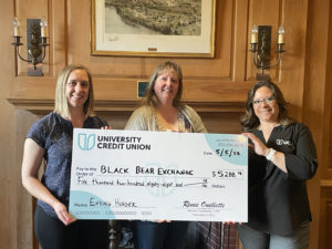 Donation to the Black Bear Exchange in Orono.