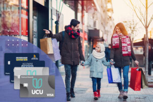 Holiday shopping season with UCU credit cards.